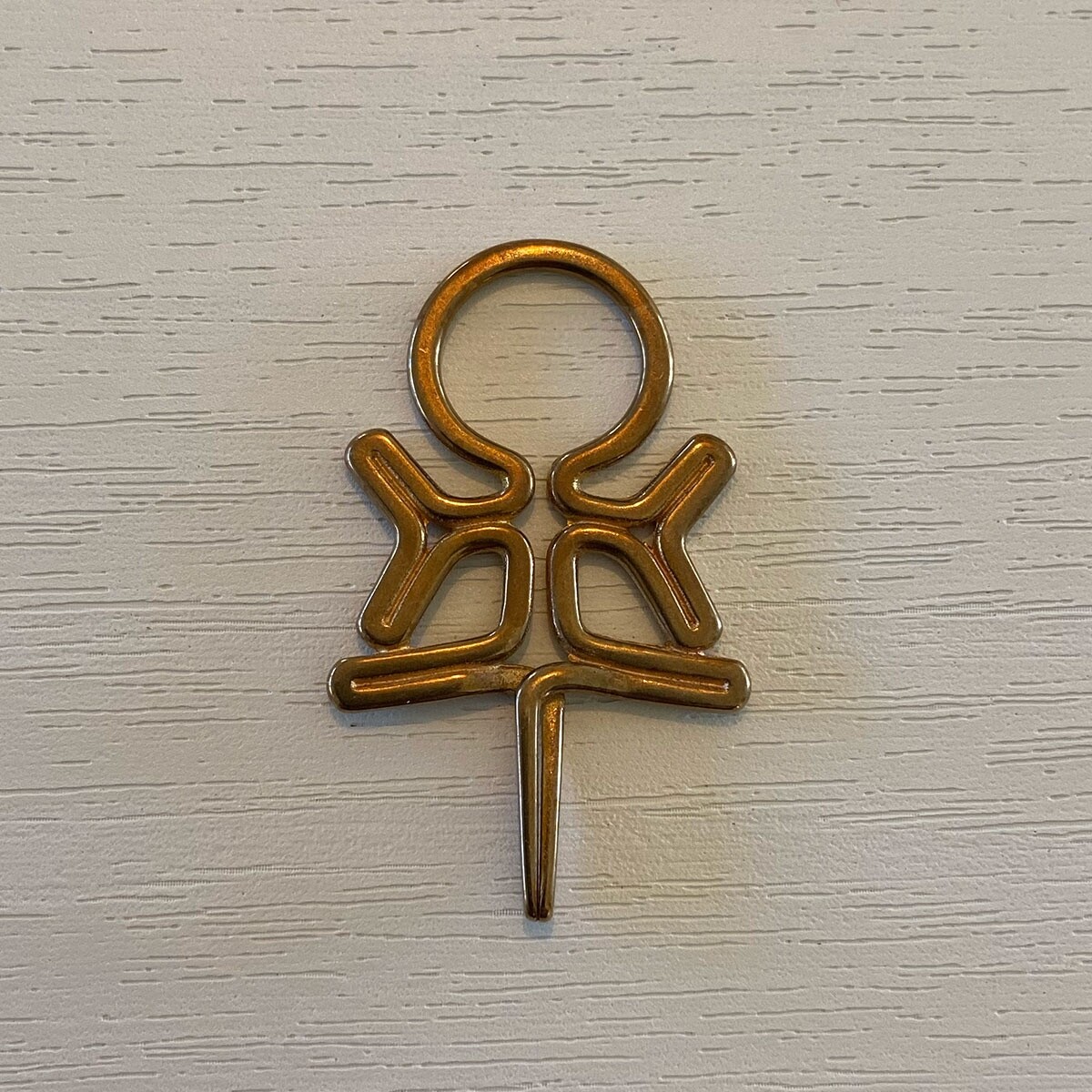 Vtg Ankh Handmade Bronze 60\'s Hippie 70\'s Disco Roach Clip Cigarette Holder sty2