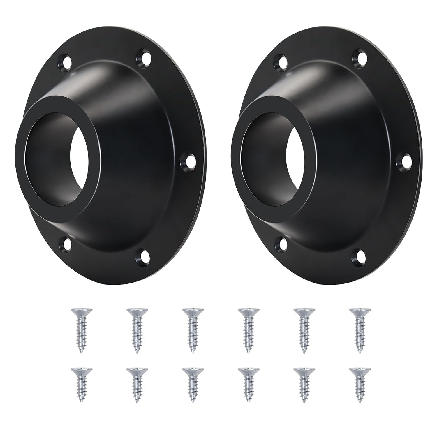 Black Aluminum RV Table Base Mount 2 Pack Adjustable Pedestal Table Leg Base