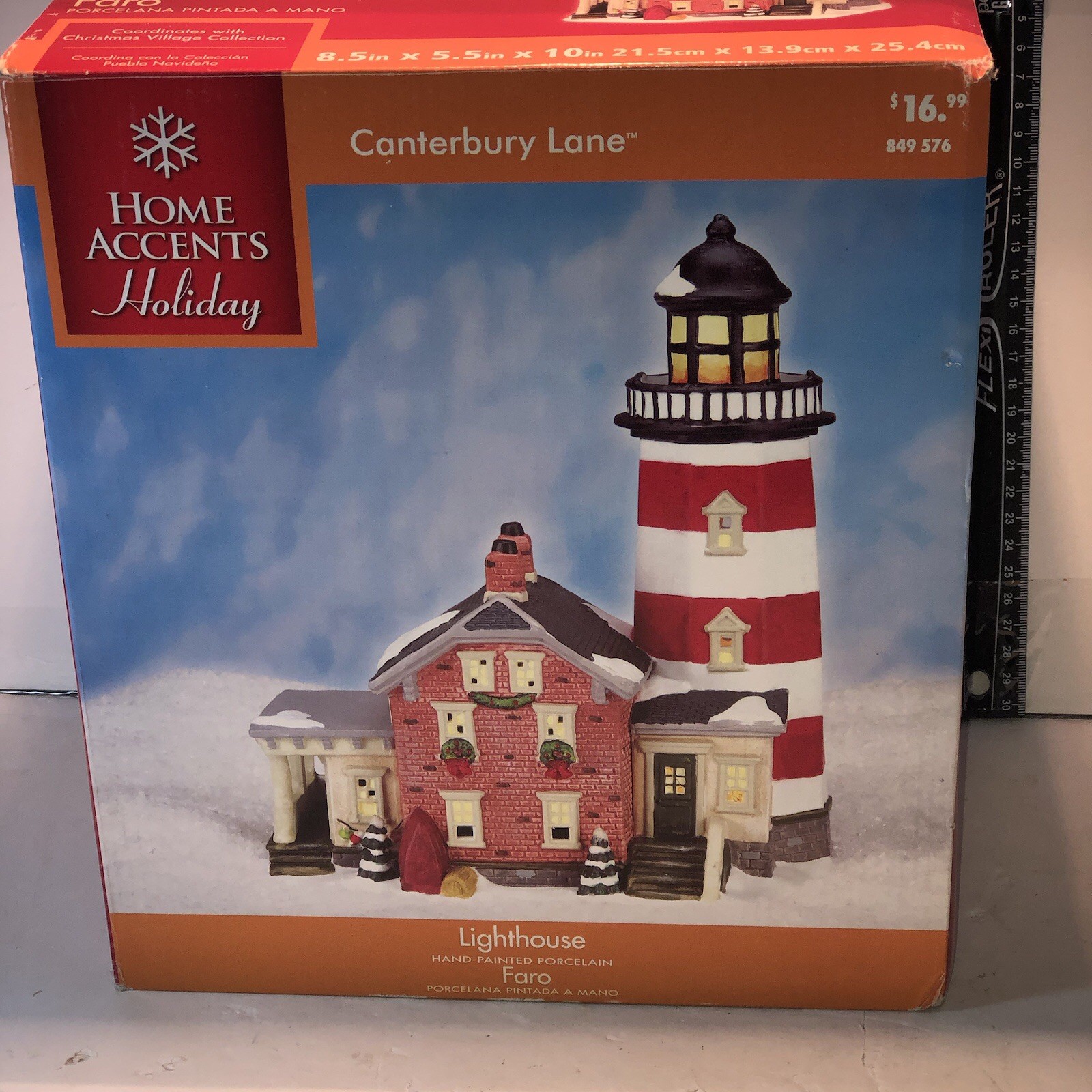 Home Accents Holiday Canterbury Lane 10\'\' Lighthouse Christmas Village Collectio