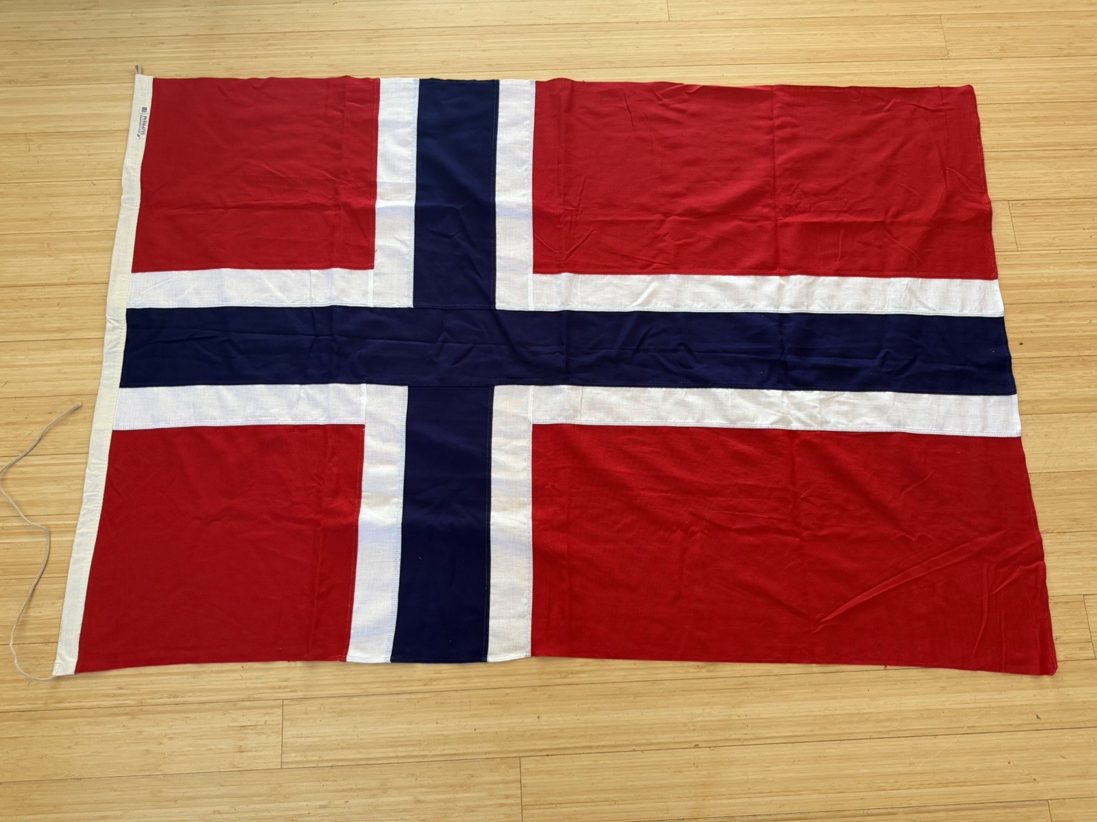 Vintage Norway Flag Oslo Flaggfabrikk Suprem 150 Norwegian Sewn Nordic Cross