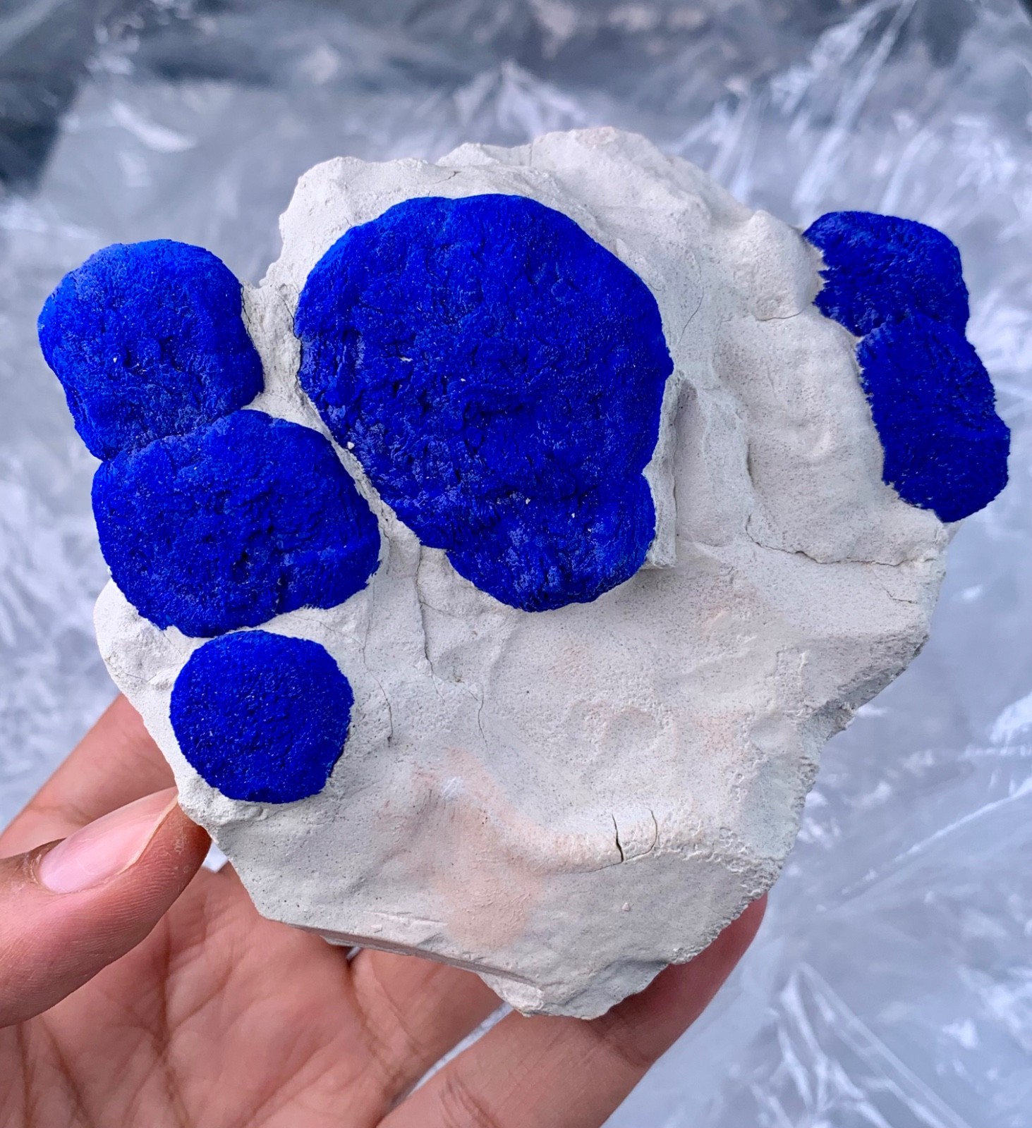 320 Gram Amazing Deep Blue Azurite Crystals On Matrix From Australia.