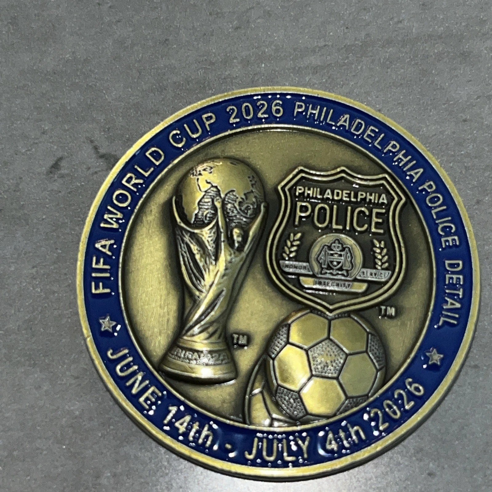 Philadelphia Police FIFA WORLD CUP CHALLENGE COIN PHILADELPHIA NEW