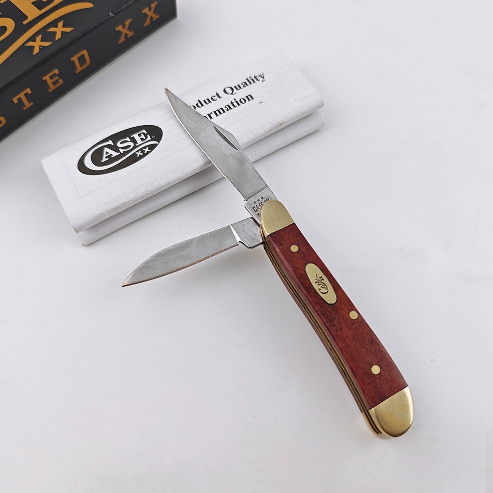 NIB Case USA XX Smooth 28702 Chestnut Bone Peanut 6220 Folding Pocket Knife