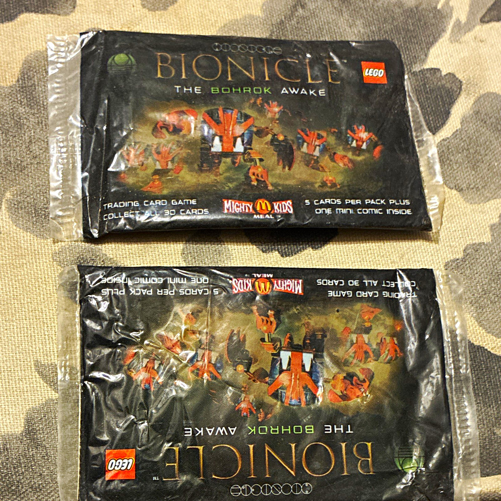 Vintage LEGO BIONICLE The Bohrok Awake Sealed Pack 5 Cards TCG Upper Deck 2002