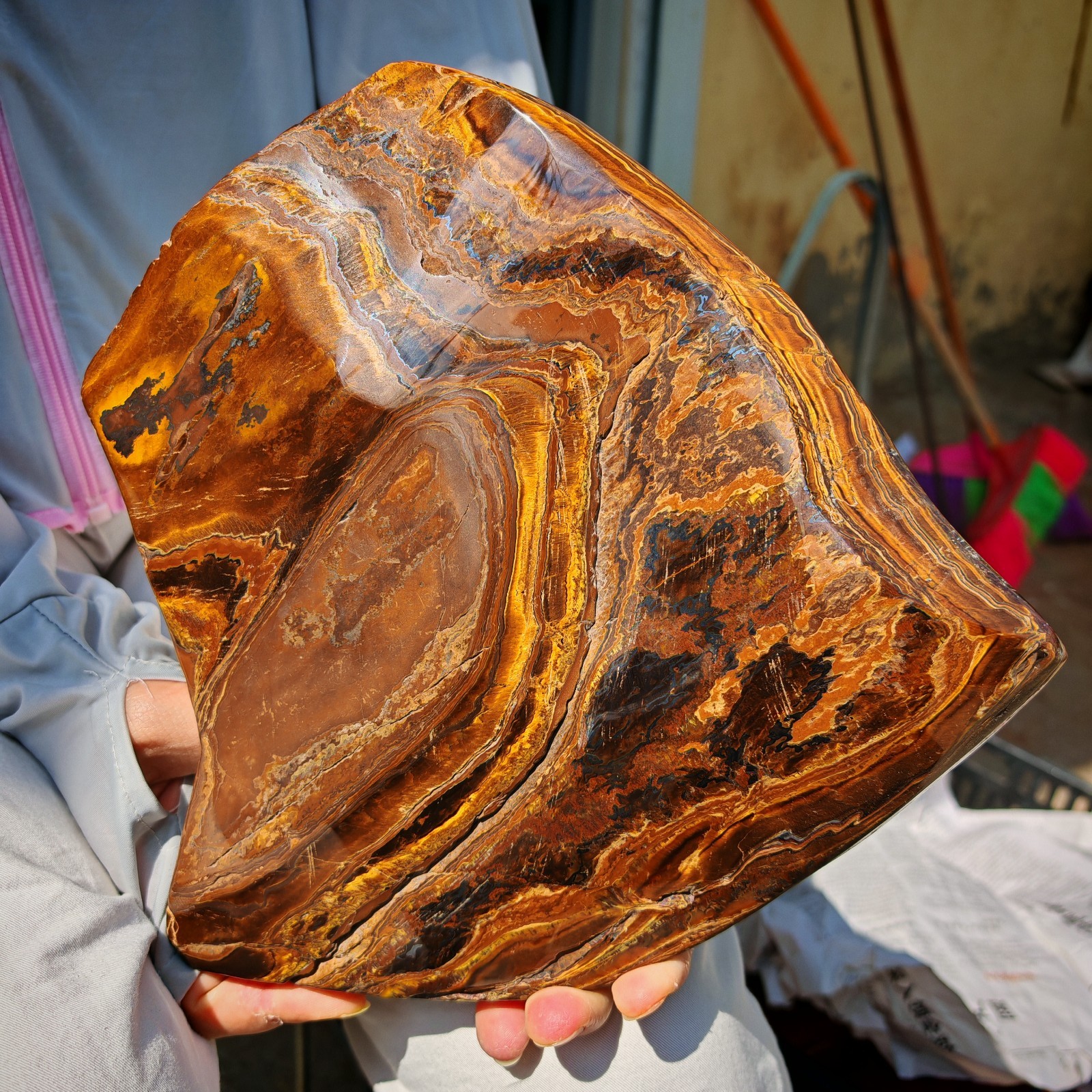 8.14LB Natural tiger's eye, mineral specimens, and DIY handicrafts 3.7