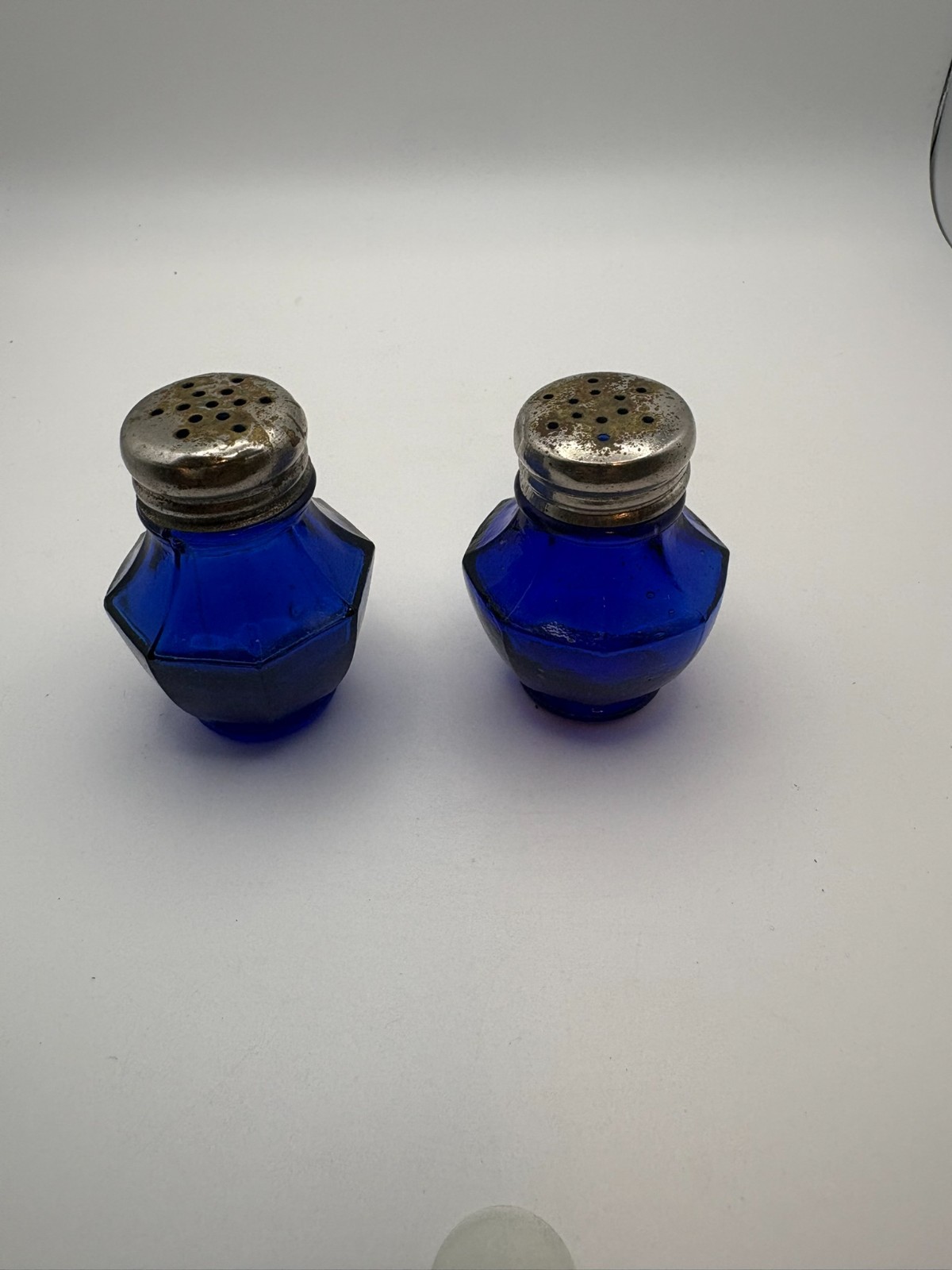 Vintage Cobalt Japanese Salt & Pepper Glass Shakers.