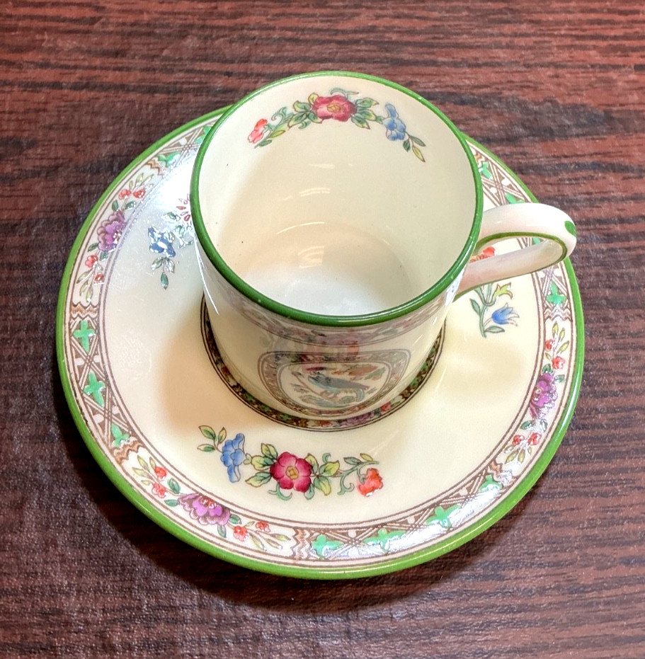 5 WEDGWOOD BONE CHINA - BIDEFORD BIRD OF PARADISE DEMITASSE CUPS and 6 SAUCERS