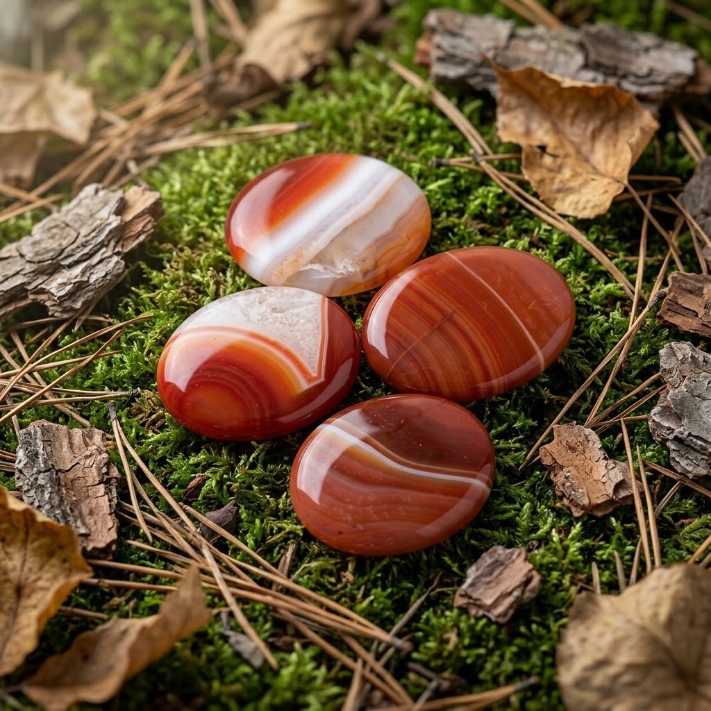 Natural Carnelian Worry Stone Polished Oval Anxiety Relief Palm Crystal Healing