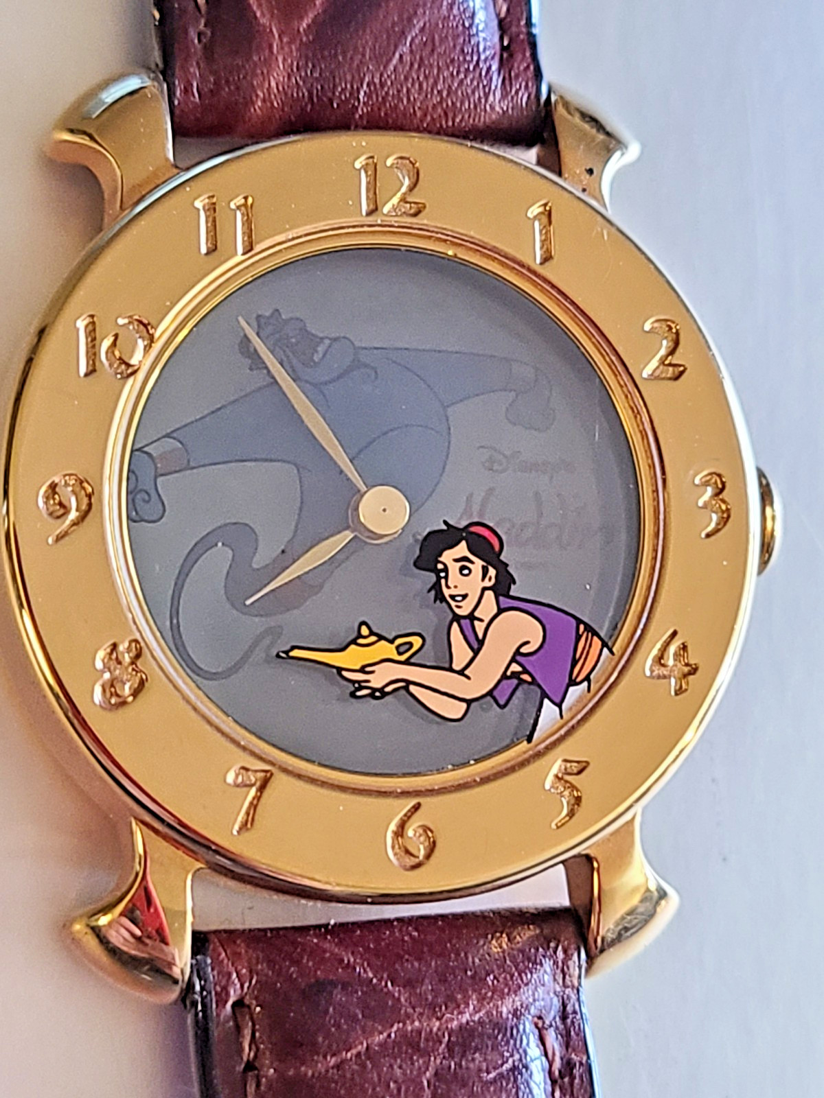 Disney Aladdin & Genie Fossil Watch MIB 1992 New Battery, Stunning