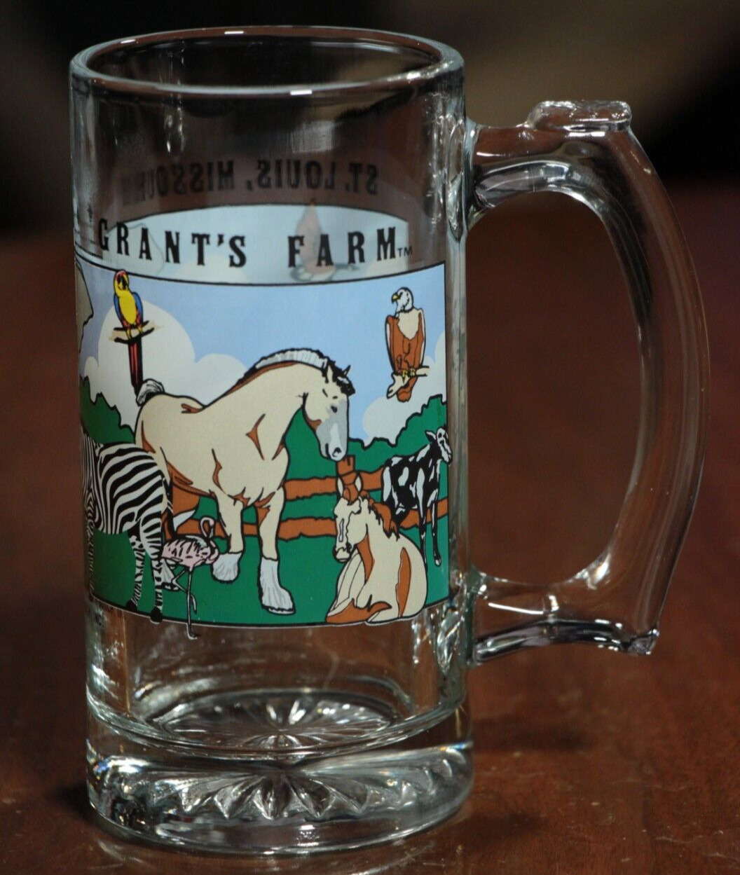 Vintage 90s Grant's Farm St. Louis Glass Mug Anheuser Busch