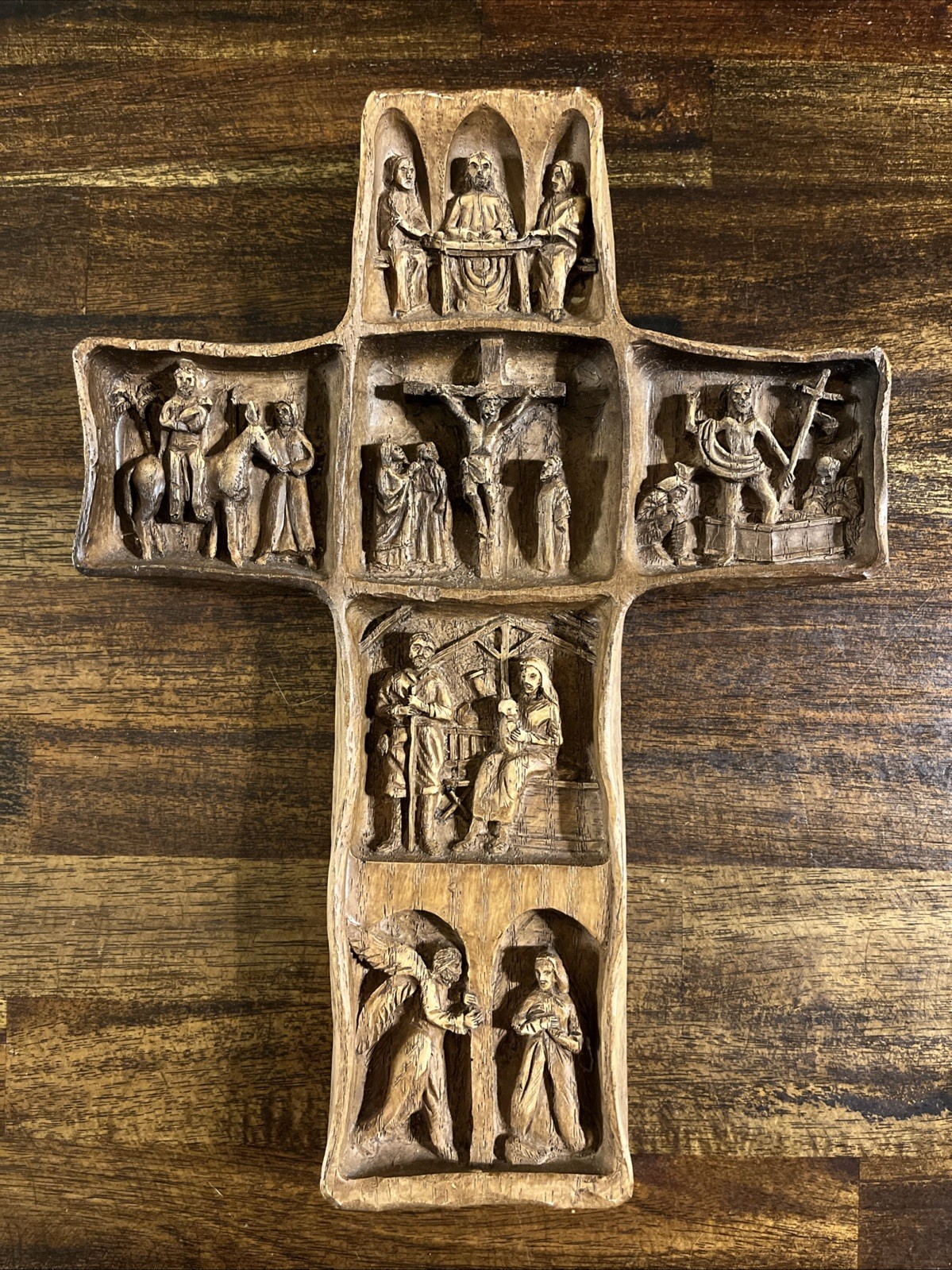 Vtg 3D VGI Life Of Christ Jesus Resin Wall Cross Scenes Christian Catholic 11” Vtg 3D VGI Life Of Christ Jesus Resin Wall Cross Scenes Christian Catholic 11”