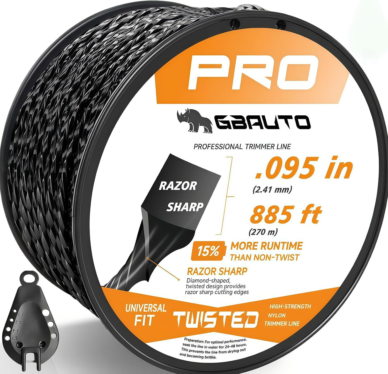 String Trimmer Line, 885Ft 0.095\