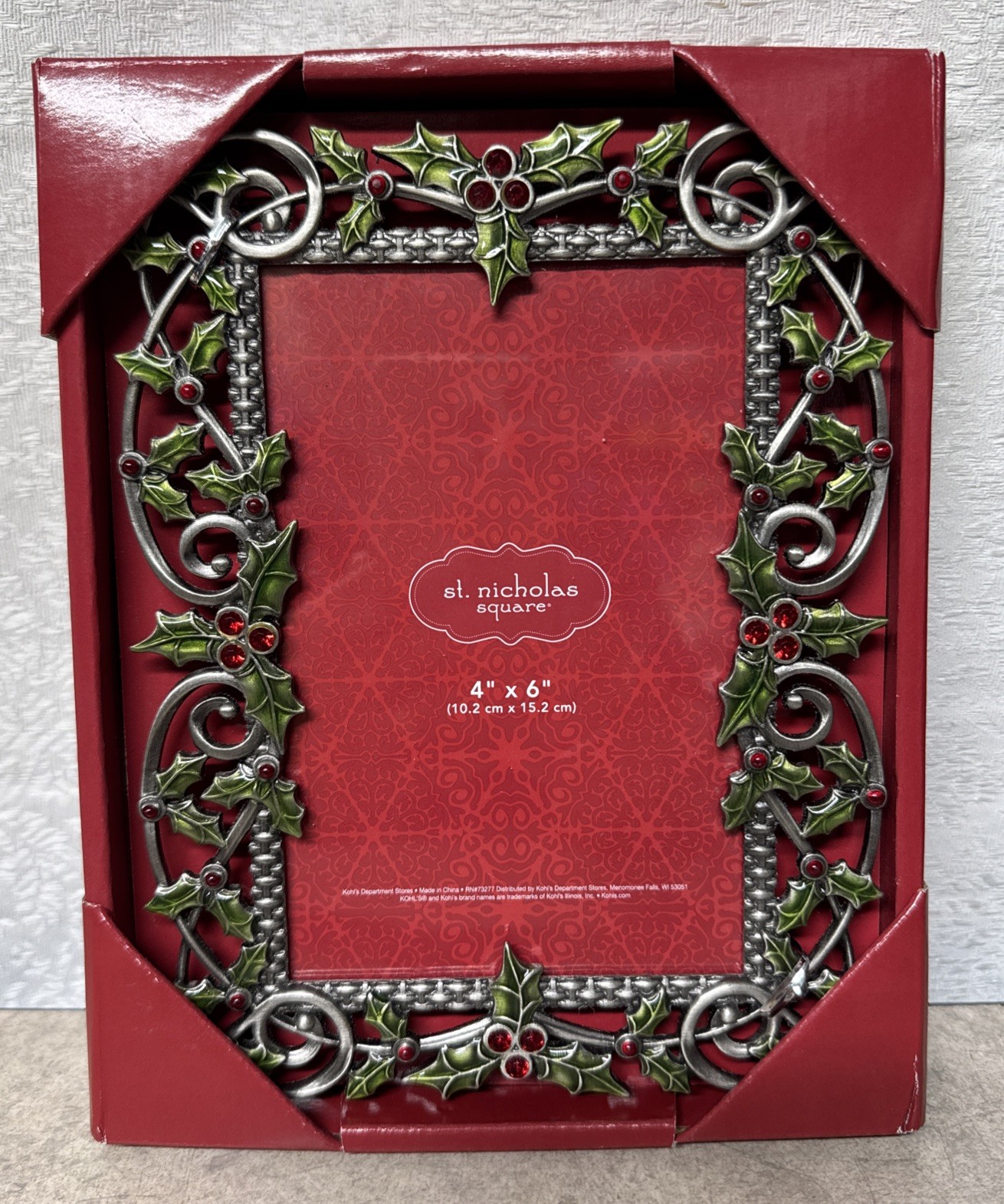 St Nicholas Square Deck The Halls Kohls Pewter Picture Frame CB3