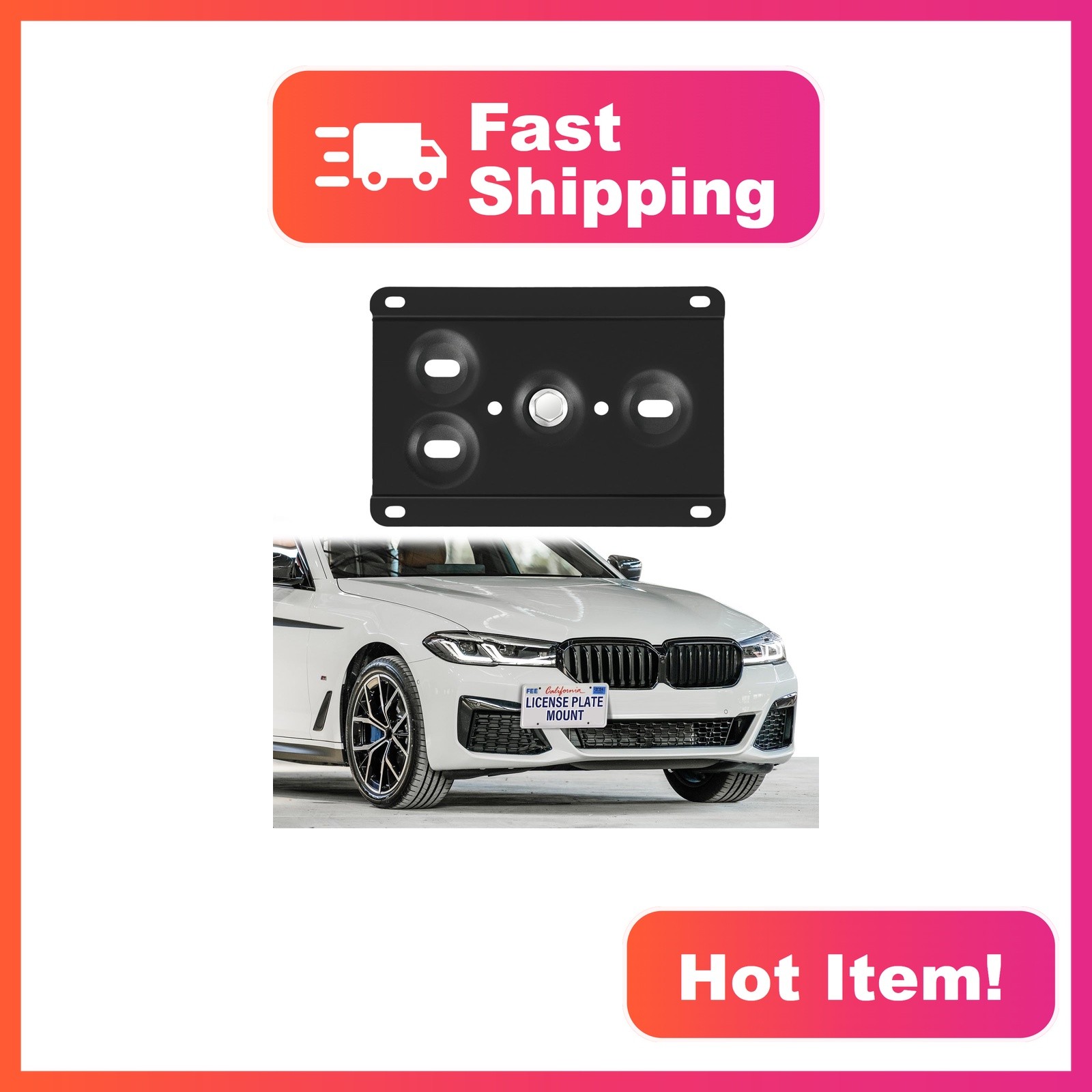 Kasnow No Drill Front License Plate Mount for BMW 2/3 Series X2