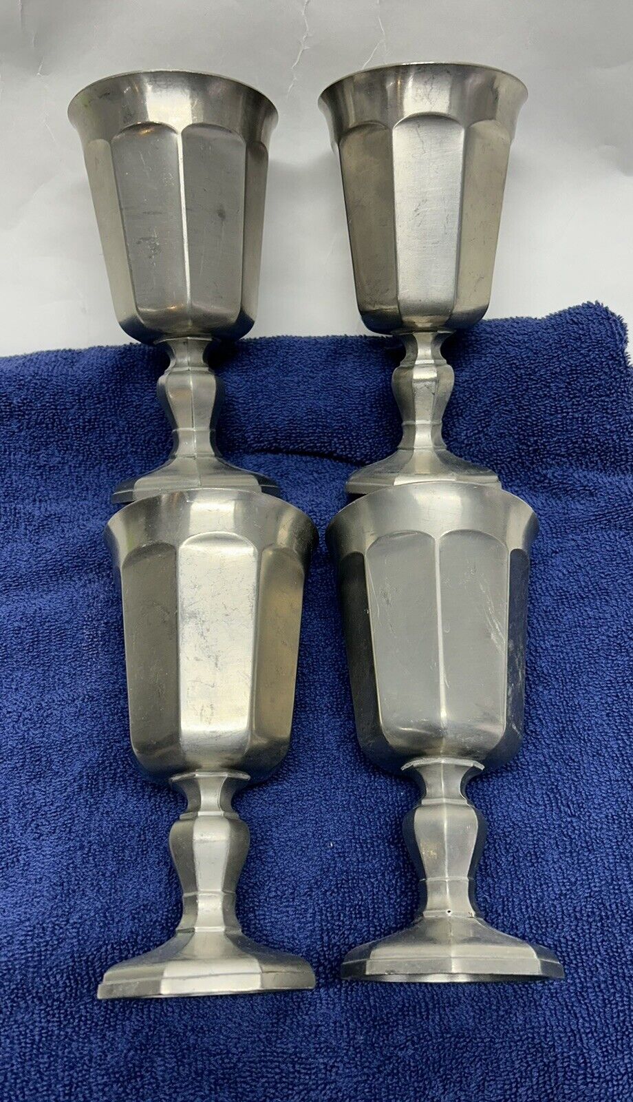 Vintage Gorham Pewter PH24 Lot of 4 Water Goblets (H7)