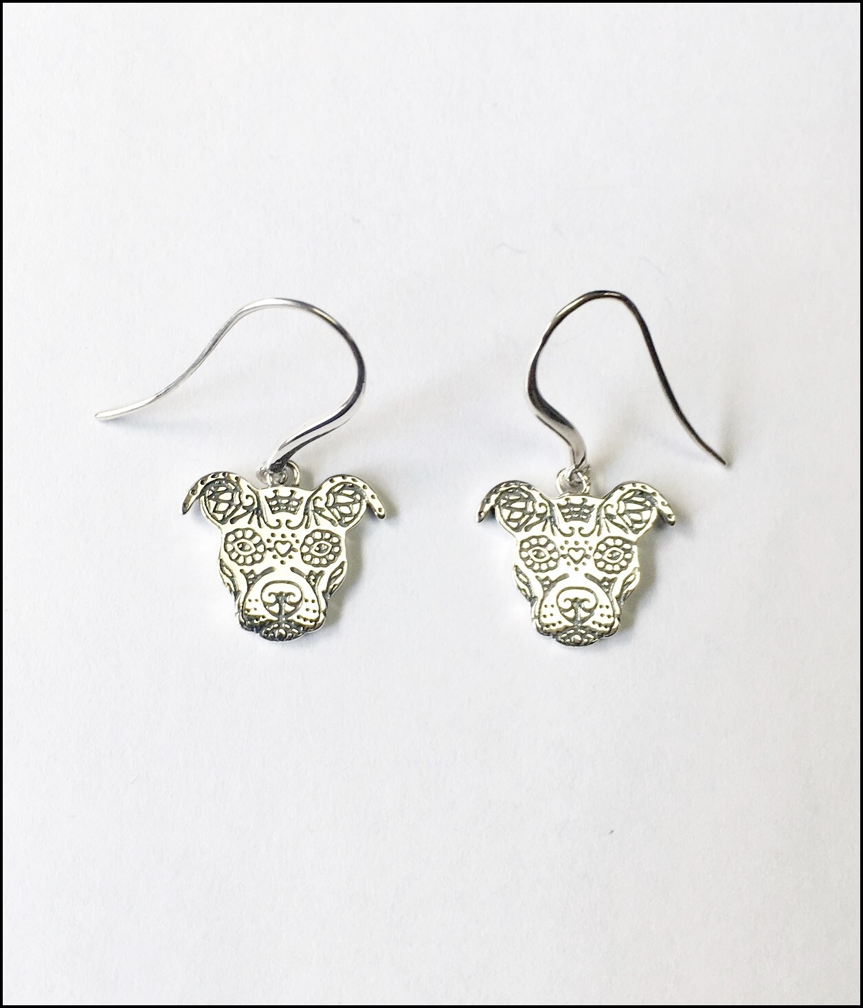 Sugar Skull Pit Bull Earrings  - NEW - 