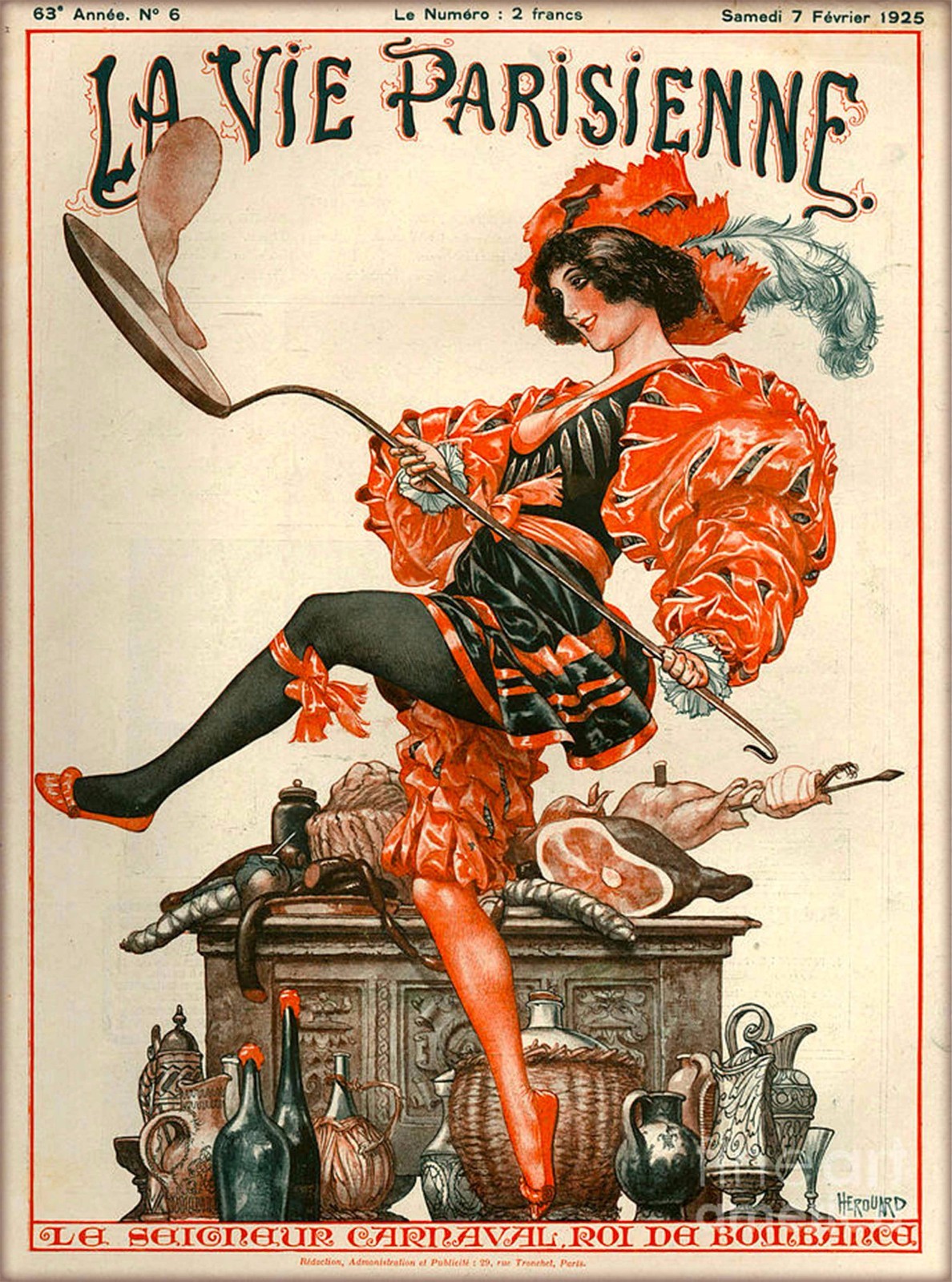 1925 La Vie Parisienne Carnaval Bombanca France Travel Advertisement Poster 1925 La Vie Parisienne Carnaval Bombanca France Travel Advertisement Poster
