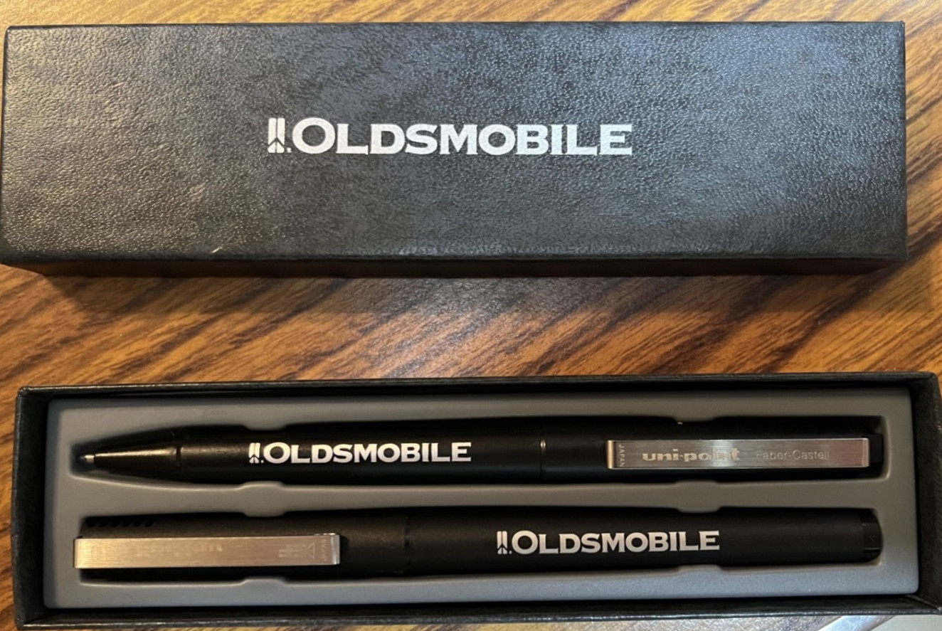 Vintage Oldsmobile GM Promo Pen-Pencil Set/Faber-Castell/Uni-Ball Micro NEW