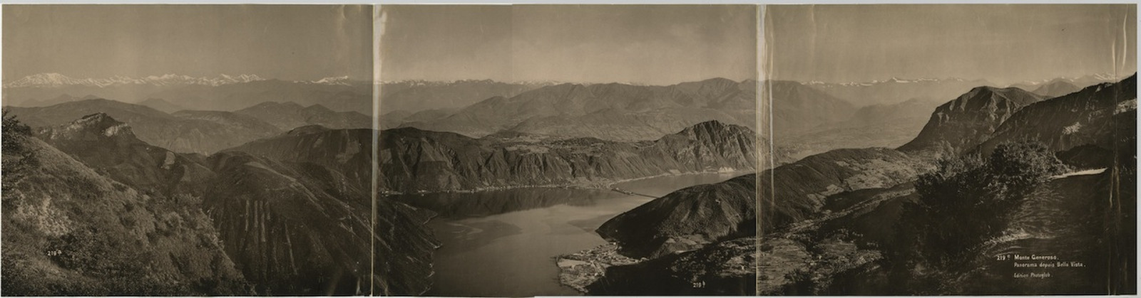 Photoglob, Switzerland, Monte Generoso, Panorama from Bella Vista vintage print, Sw