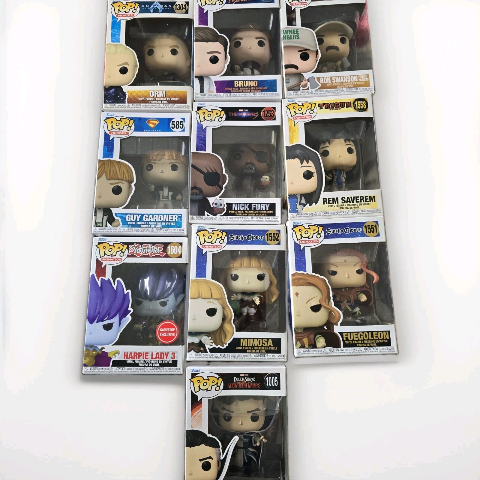(10 Pack) Funko Pop Huge Lot Marvel / Heros/ Animation Figures NEW