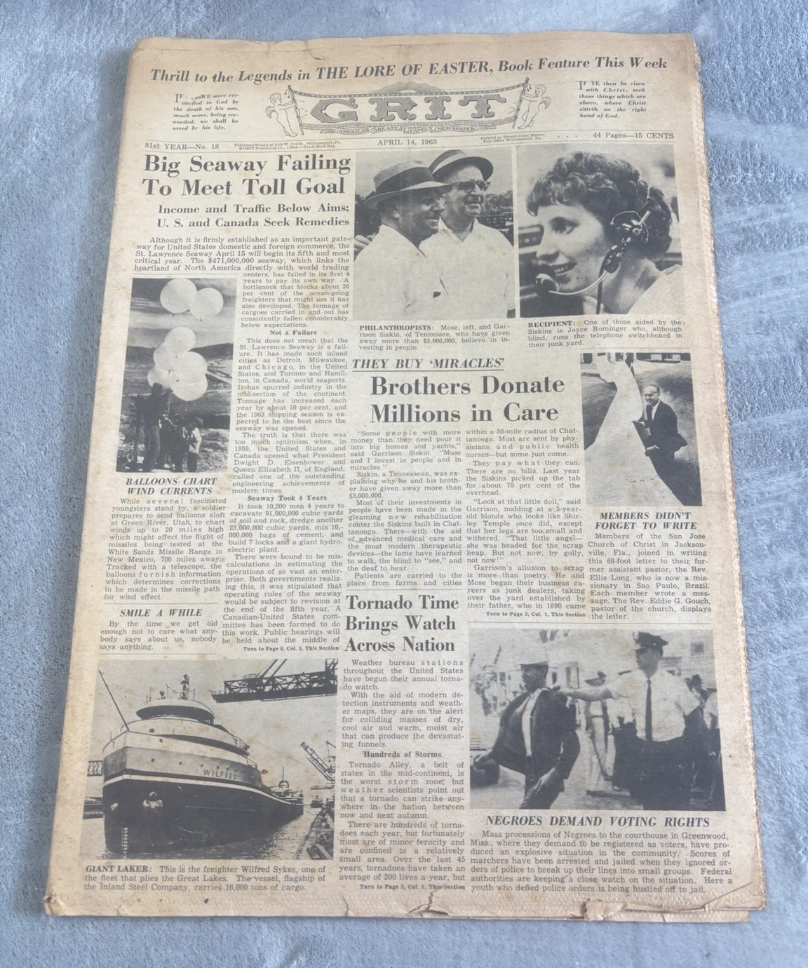 Vintage GRIT Newspaper Apr 14 1963 Voting Rights Civil Rights History Vintage GRIT Newspaper Apr 14 1963 Voting Rights Civil Rights History