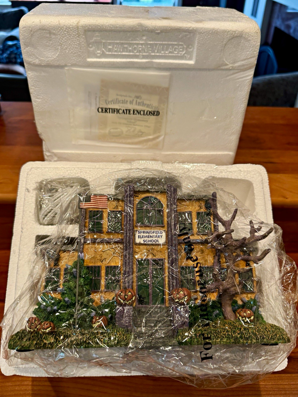 NEW Hawthorne Village Simpsons Halloween Springfield Elementary School COA NEW Hawthorne Village Simpsons Halloween Springfield Elementary School COA
