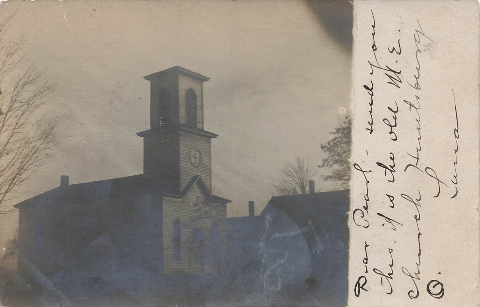 LP33 Huntsburg Ohio Geauga County  M.E. Church 1906 Rppc Postcard