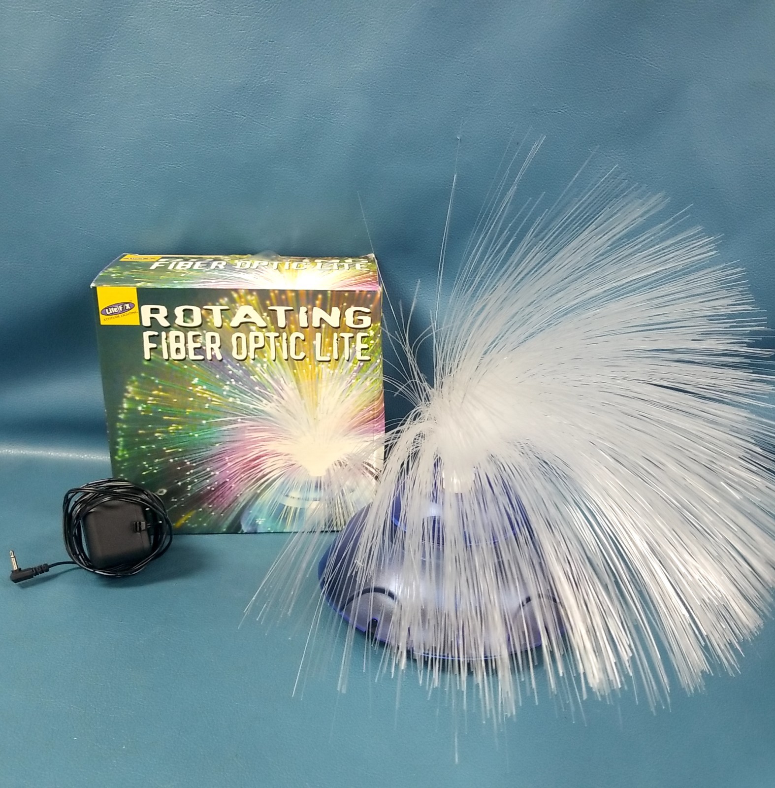 Vintage Lite F/X Rotating Translucent Blue Fiber Optic Lite-EUC