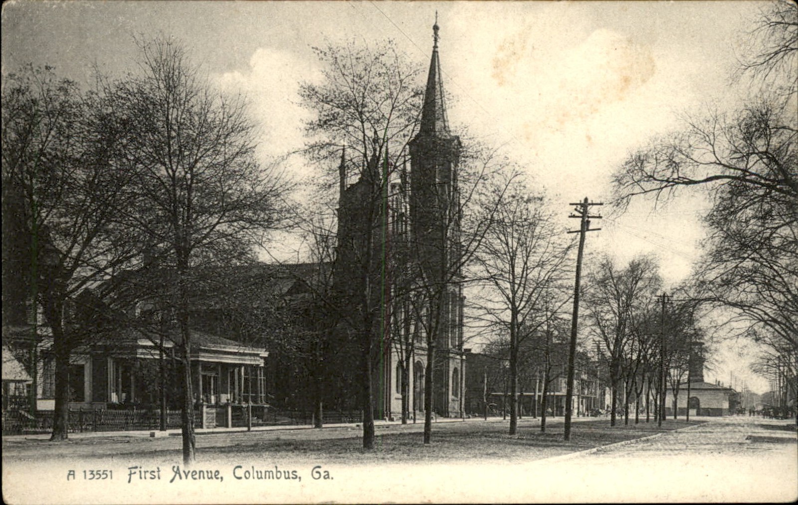 Columbus GA First Avenue Street The Rotograph Co. c1900s-10s Postcard bhn