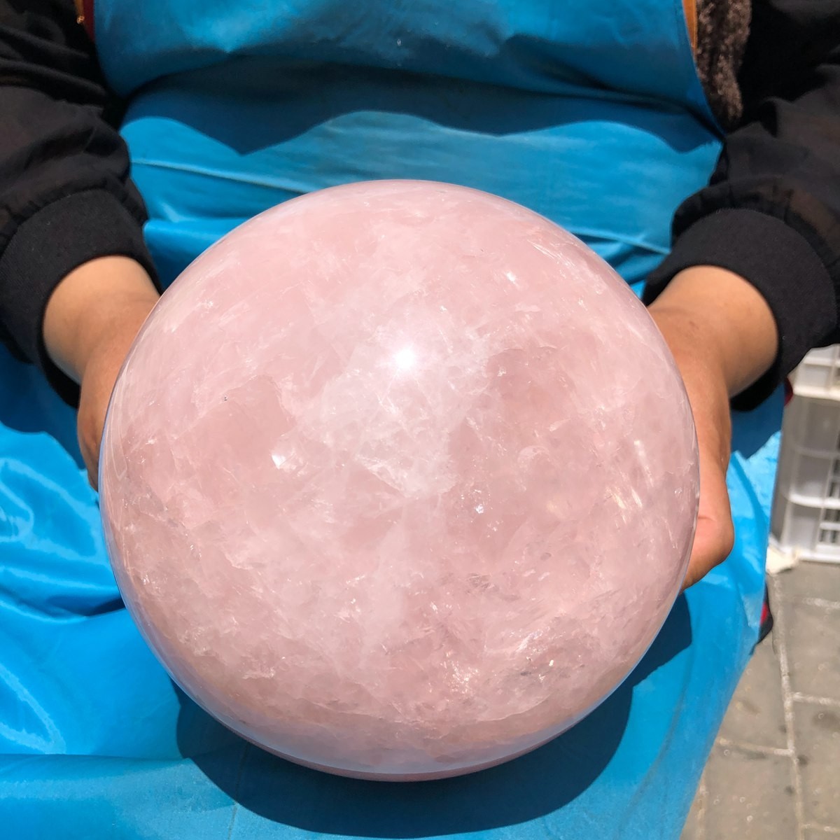 12.4LB Large Natural Pink Rose Quartz Sphere Crystal Ball Reiki Healing