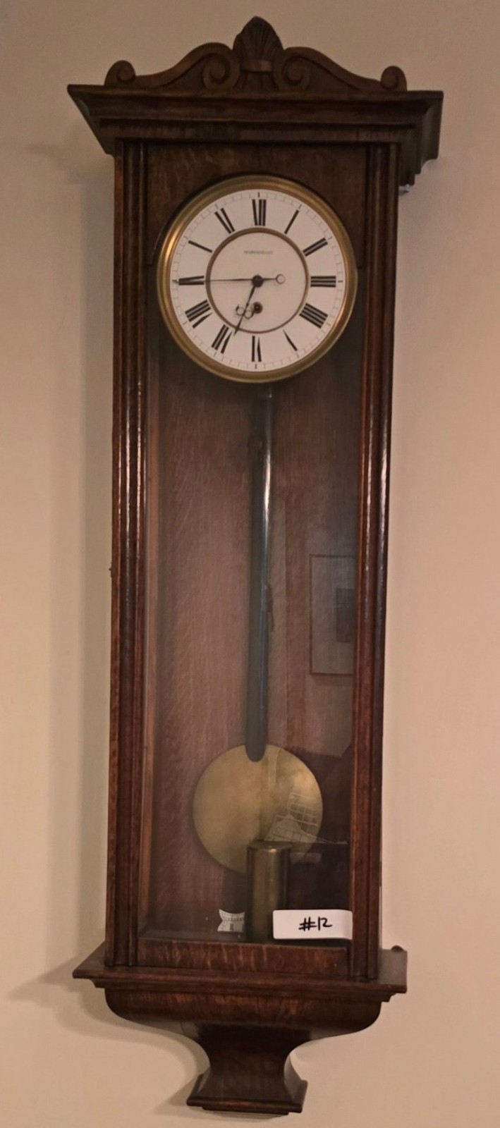 Rare Antique Marenzeller Weight Vienna Regulator Wall Clock 
