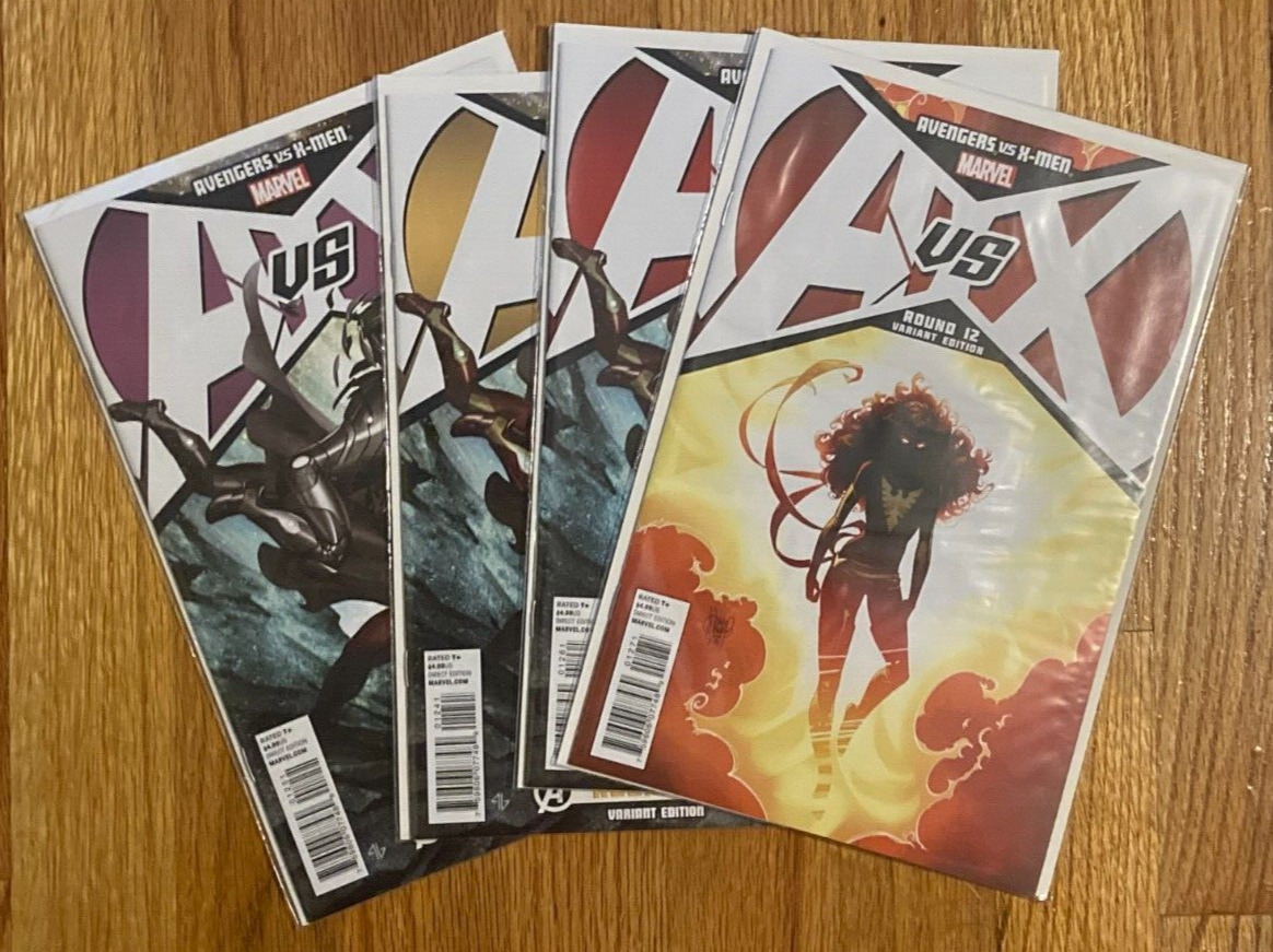 lot of 4 Marvel Comics Avengers vs X-Men #12 variant covers Adam Kubert
