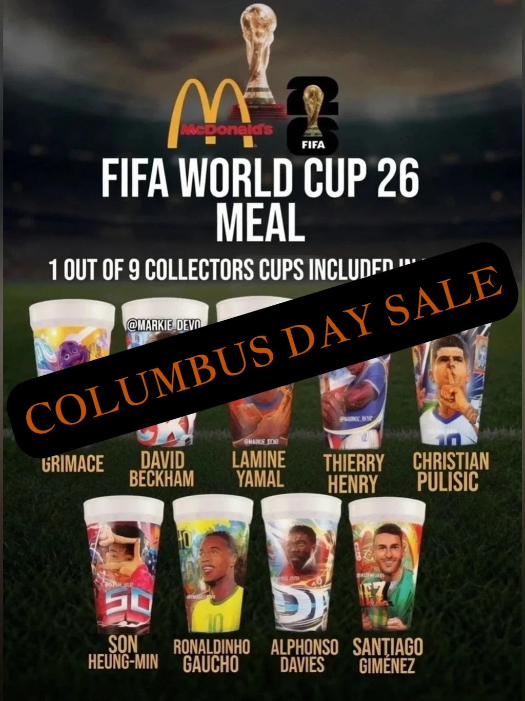 2026 McDonald's FIFA World Cup Adult Happy Meal Cups Singles 50% OFF 4 OR MORE