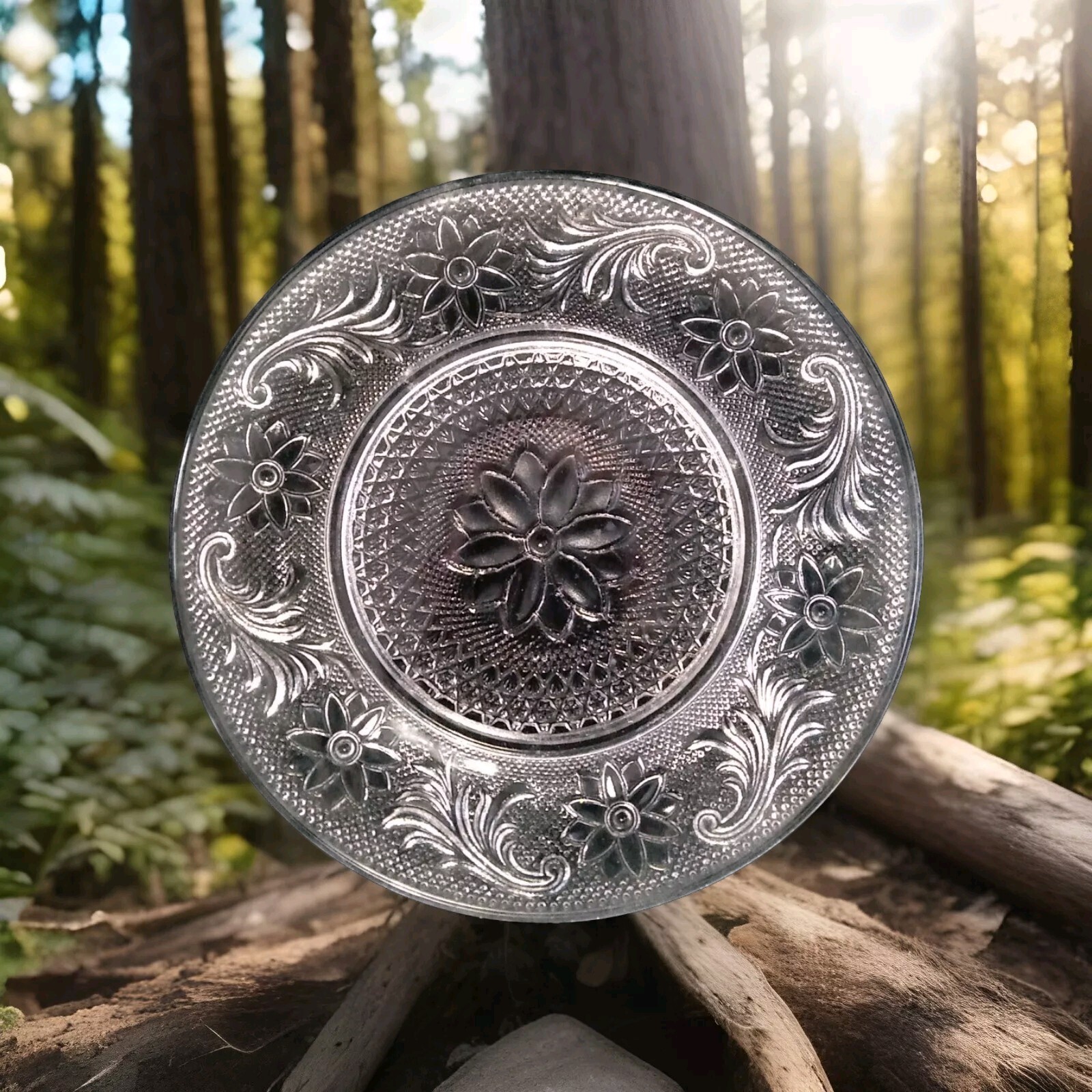 Vintage Tiara Indiana Glass Crystal Clear Sandwich 8.5\
