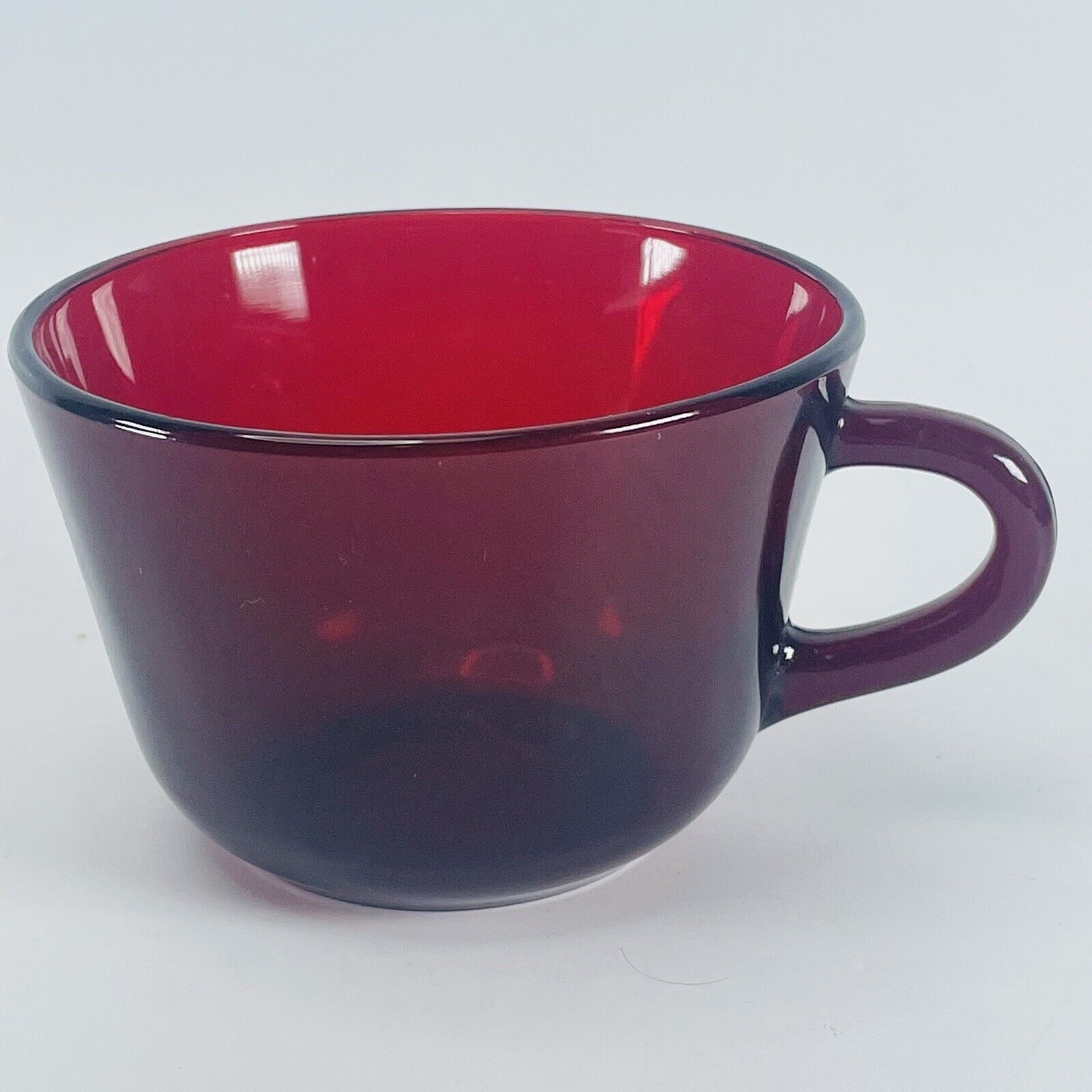 Anchor Hocking Vintage Royal Ruby Red Glass Coffee Tea Punch Cup Mug 1940-1960