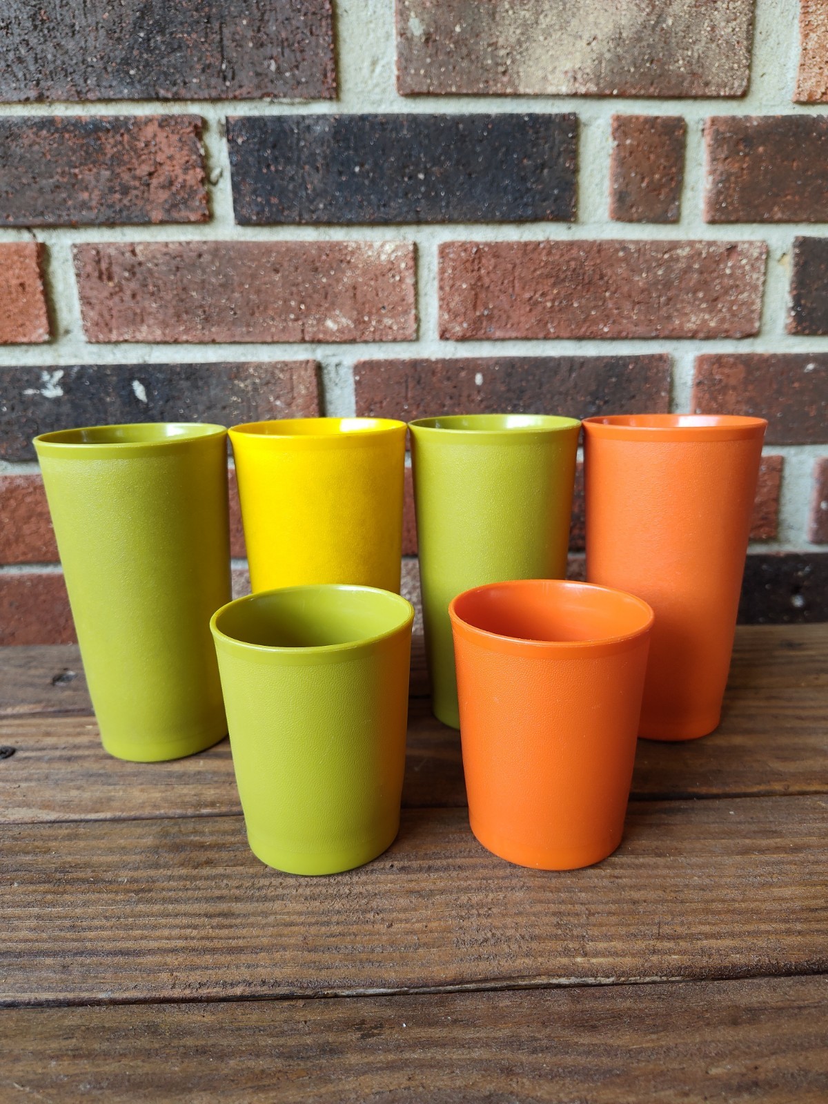 Lot 6 Vtg 70s Tupperware Harvest Tumblers Drinking Cups Beverage 