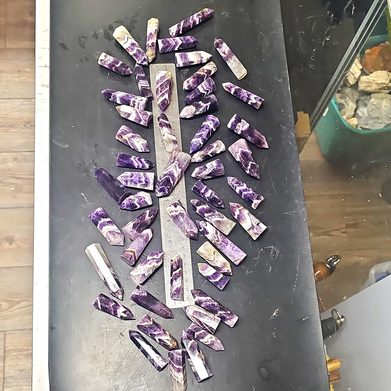 Wholesale Bulk Lot 25pc Dreamy Chevron Amethyst Towers Points 1.25 Wholesale Bulk Lot 25pc Dreamy Chevron Amethyst Towers Points 1.25