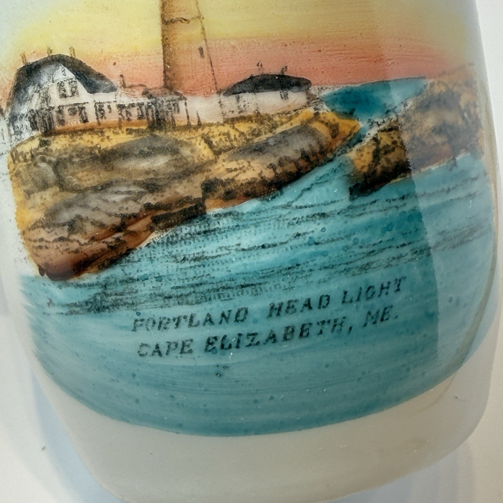 CAPE ELIZABETH MAINE ME Antique PORTLAND - HEAD LIGHT Souvenir TRINKET CUP MUG