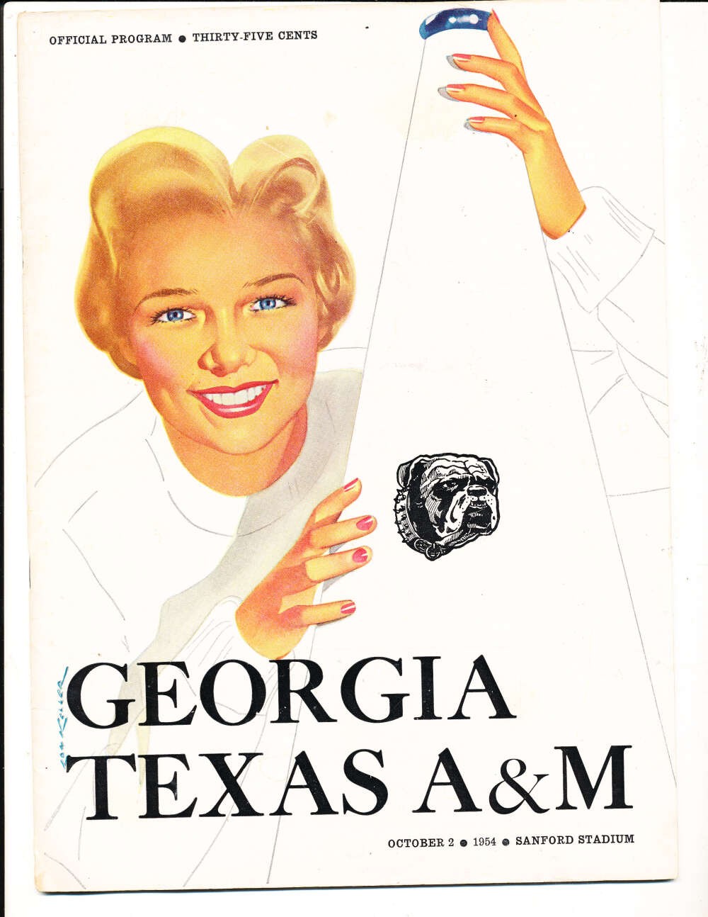 10/2 1954 Georgia vs Texas A&M football program Bear Bryant Junction boys bxnat