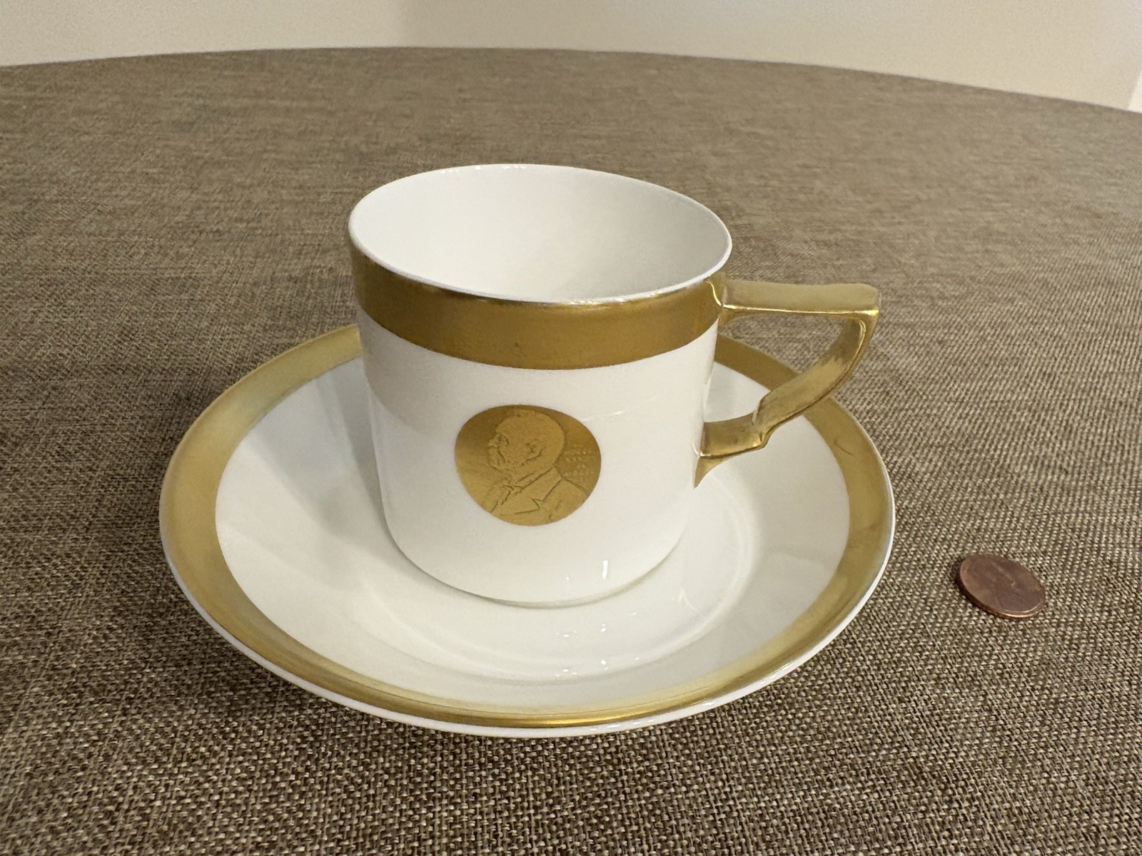 Nobel 90th Jubilee 1991 Bone China Cup & Saucer Rorstrand Nobel 90th Jubilee 1991 Bone China Cup & Saucer Rorstrand