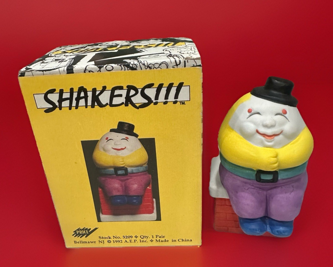 Vtg 1992 Albert Price Humpty Dumpty Salt & Pepper Shakers Ceramic Bisque New