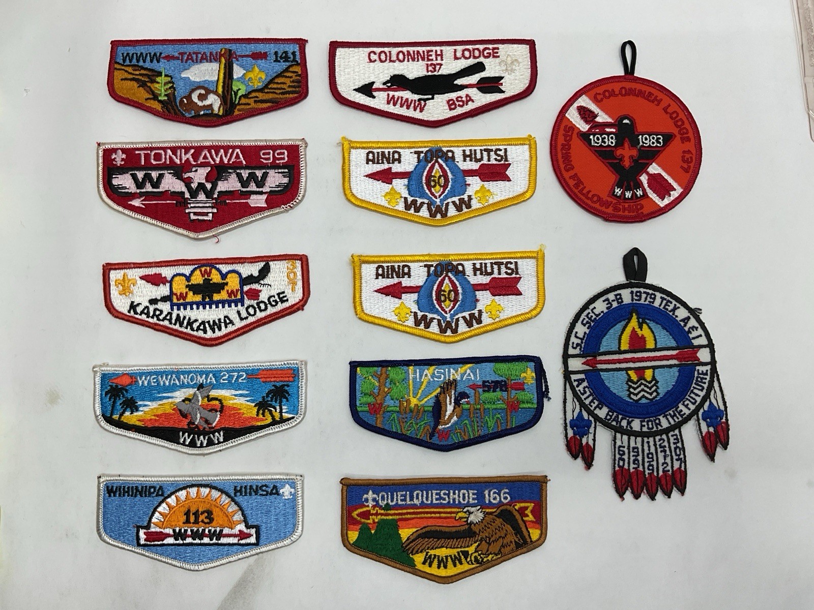 Vintage BSA Order of the Arrow Patch Lot Of 10 Flaps Plus 2 Event Patches S20