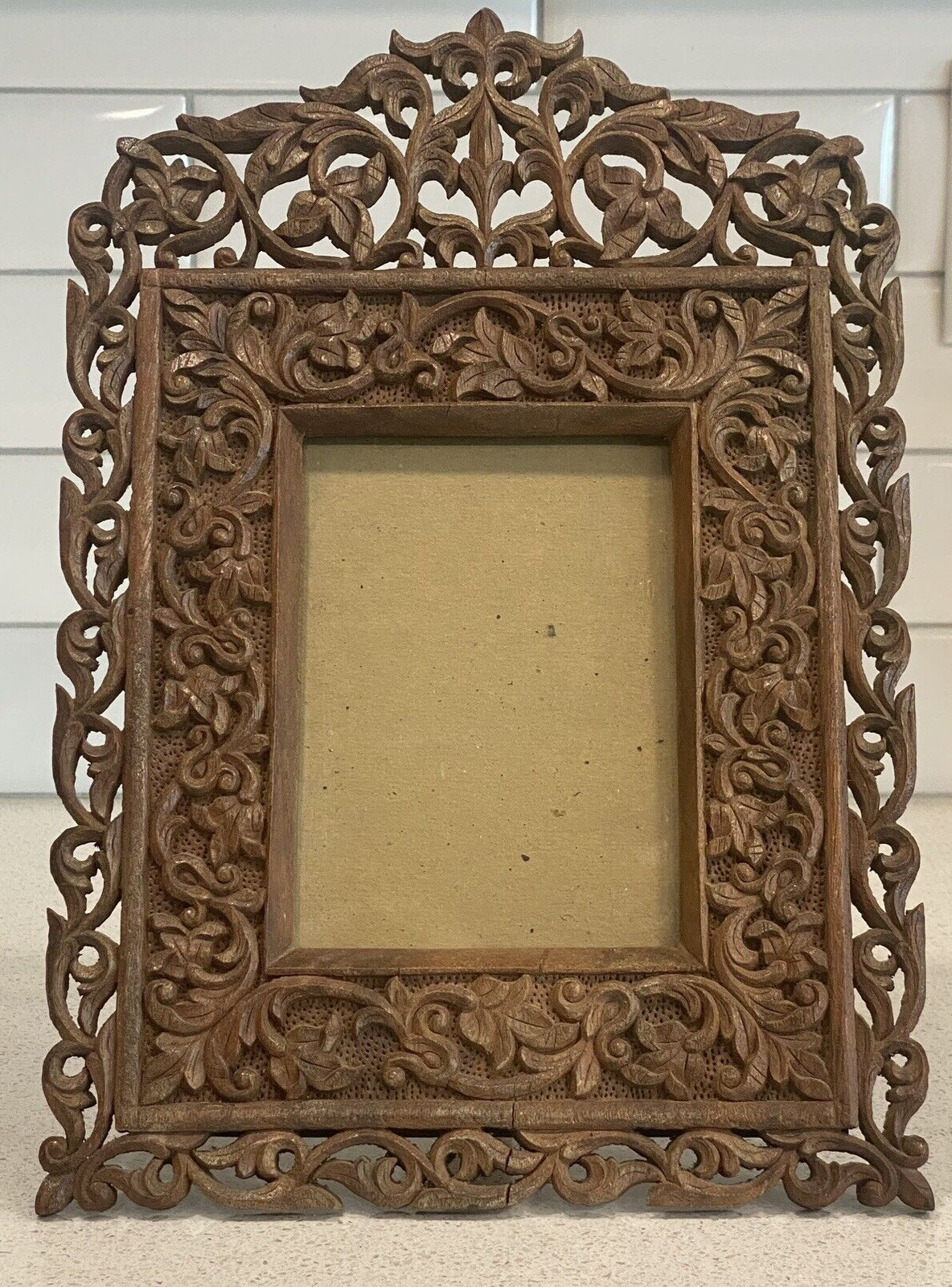 Vintage Wood Carved Frame Beautiful Baroque 9 x 13 in Please Read