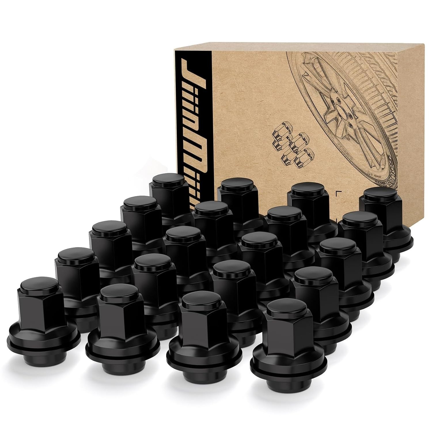 M12x1.5 Toyota Lexus Lug Nuts, 13/16\'\' (21mm) Hex OEM Factory Style Black Mag
