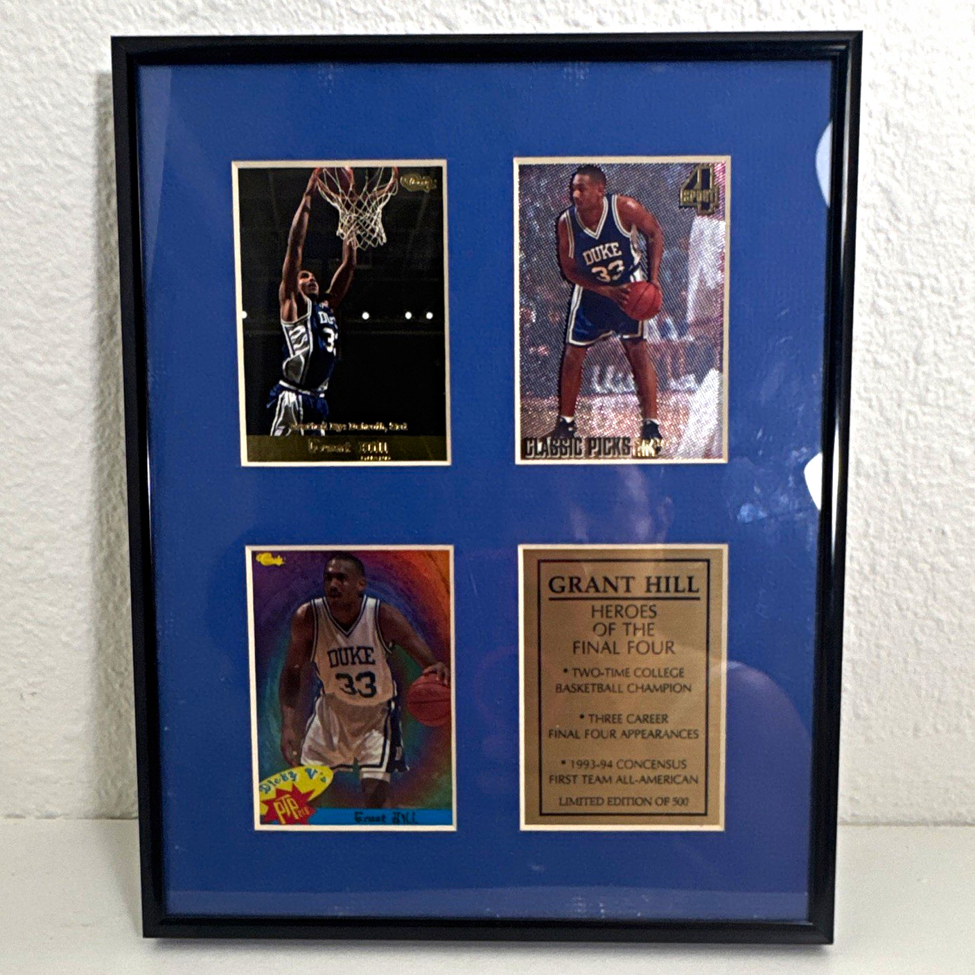Grant Hill Duke Basketball Cards Framed Final Four Limited Edition Display