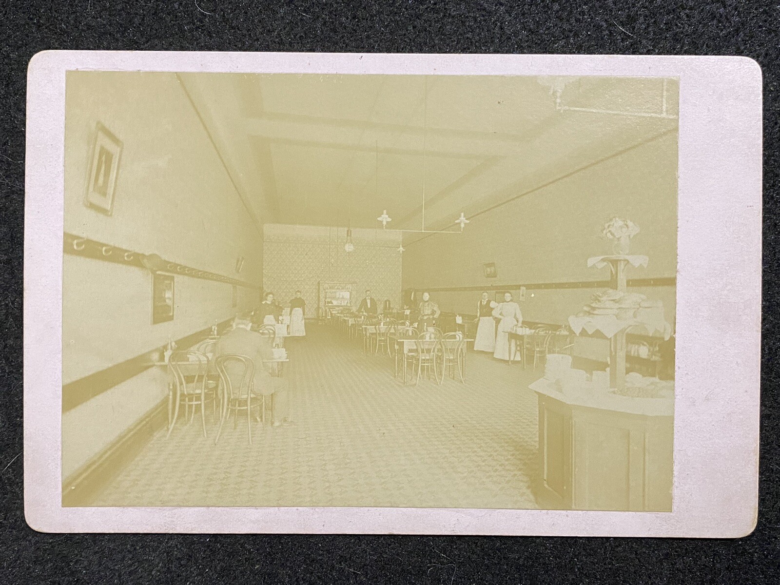 Restaurant Interior Lunchroom Waiters Occupation Business Antique Cabinet Photo