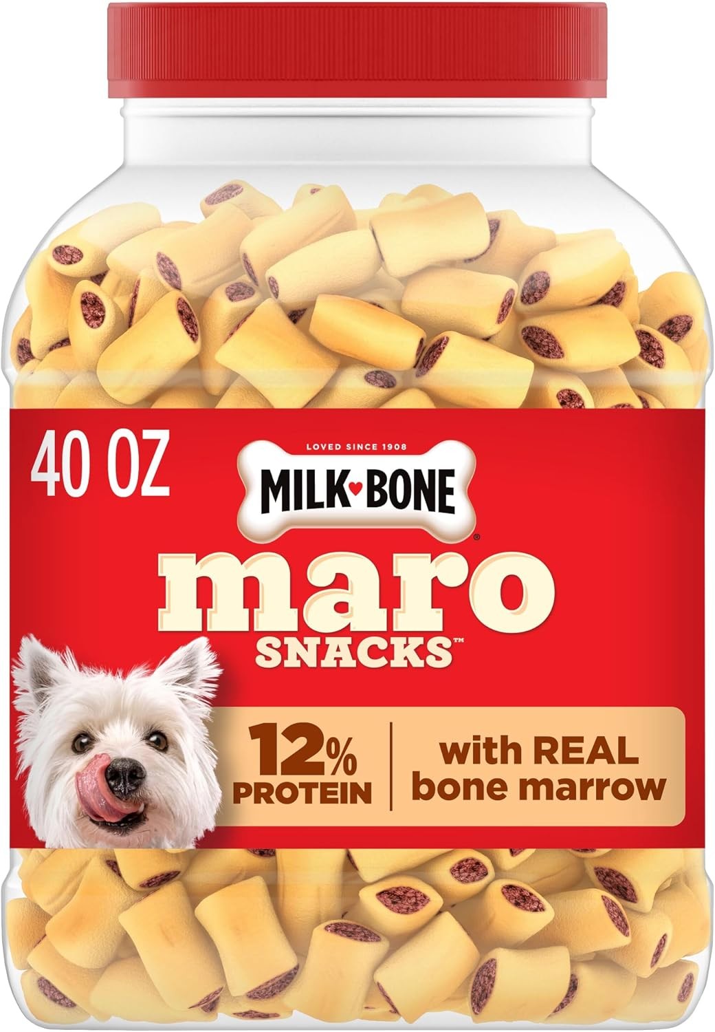 Milk-Bone MaroSnacks Small Dog Treats with Real Bone Marrow, 40 Oz. Canister Milk-Bone MaroSnacks Small Dog Treats with Real Bone Marrow, 40 Oz. Canister