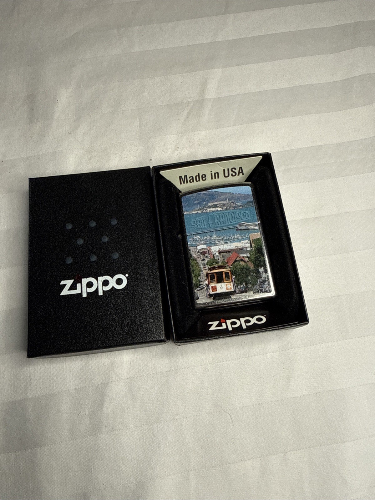 Zippo 207 Fisherman\'s Wharf San Francisco Cable Car Lighter Unfired NIB