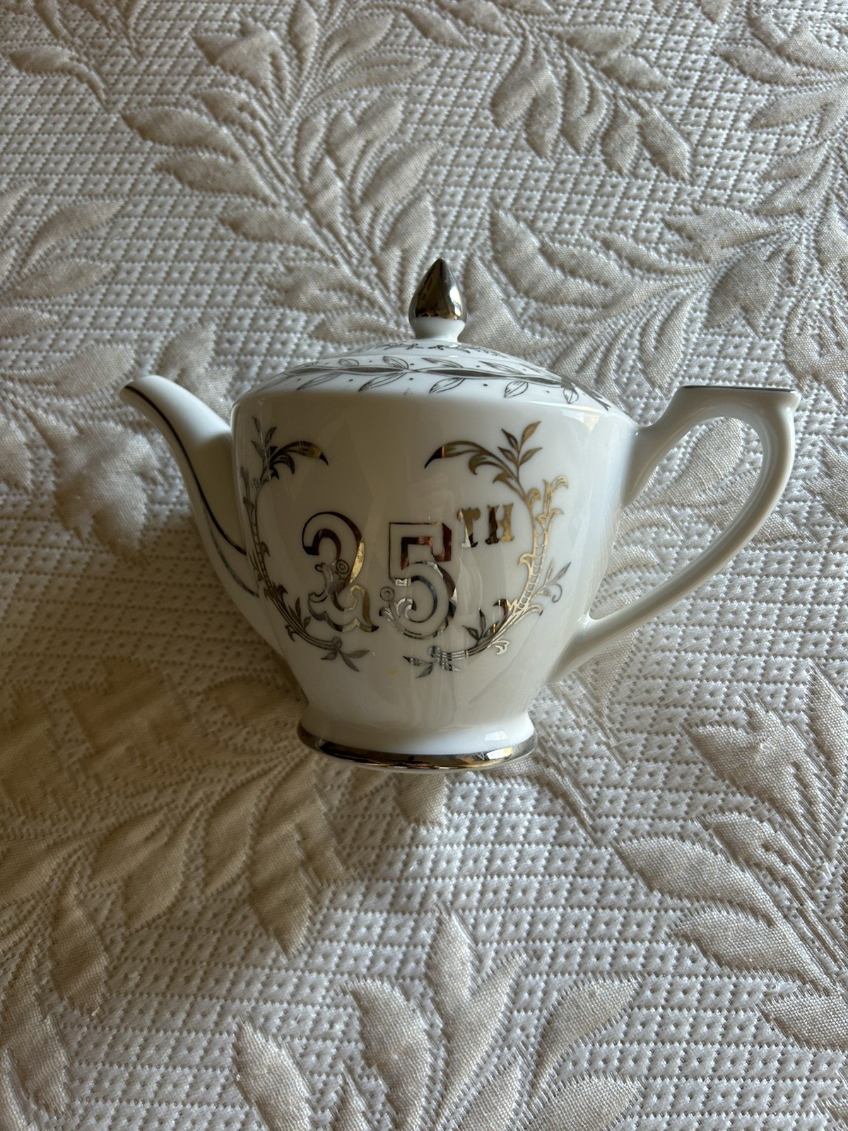 Vintage Lefton Teapot 25th Anniversary