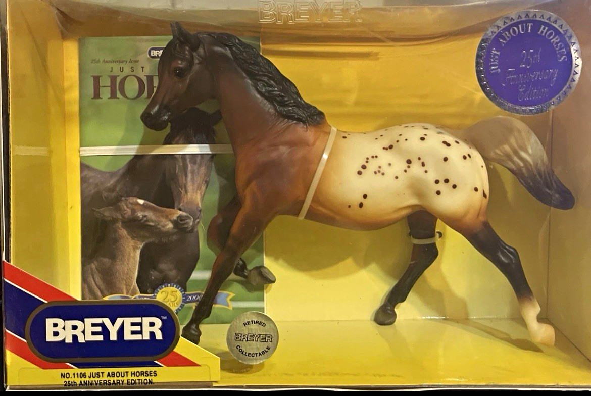 Breyer No. 1106 Just About Horses 25th Anniversary Horse Figurine Plastic, Box
